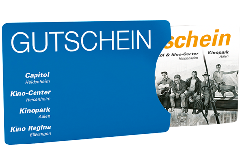 Capitol & Kino-Center Heidenheim – Gutscheinkarte Folder Blau